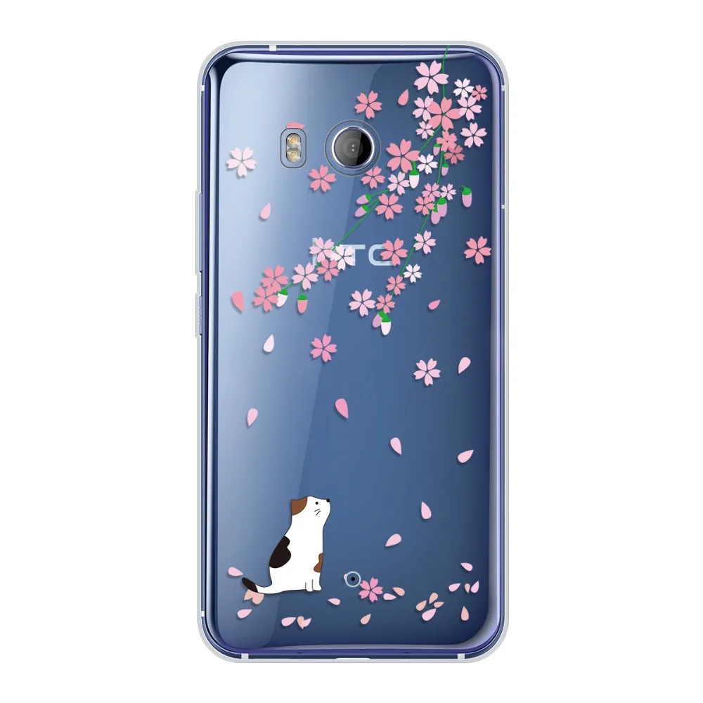 UTOPER чехол для htc U11 U 11 силиконовый прозрачный Cat цветок Coque принципиально |
