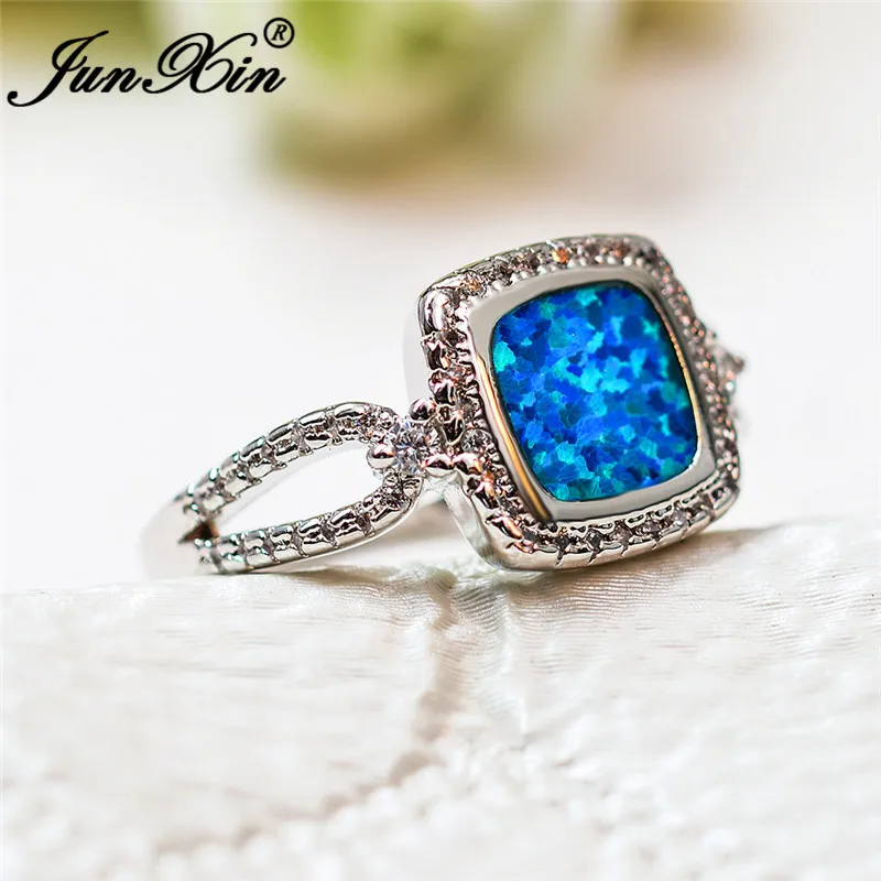 ROXI Boho Женская и мужская Геометрические Квадратные Кольца Серебряный Цвет океан