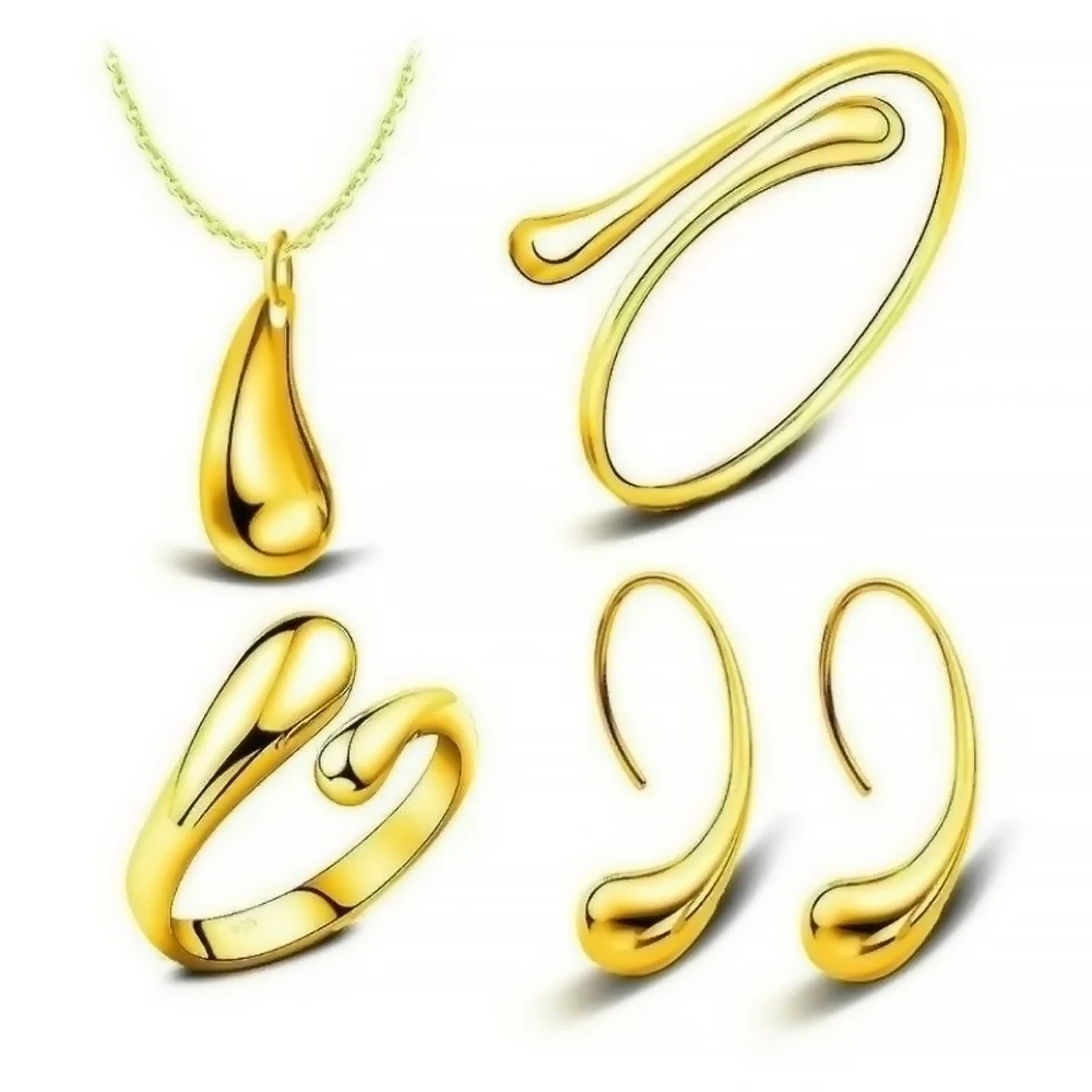 4 шт./компл. Роскошные модные женские свадебные ожерелье браслет серьги кольцо