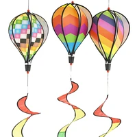 hot air balloon wind spinner garden yard outdoor decor child gift festival celebration rainbow stripe or grid windsock