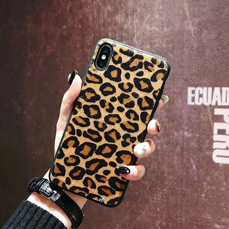 Зимние пикантные леопардовые пушистые чехол для iPhone x xs max xr плюшевые жесткий