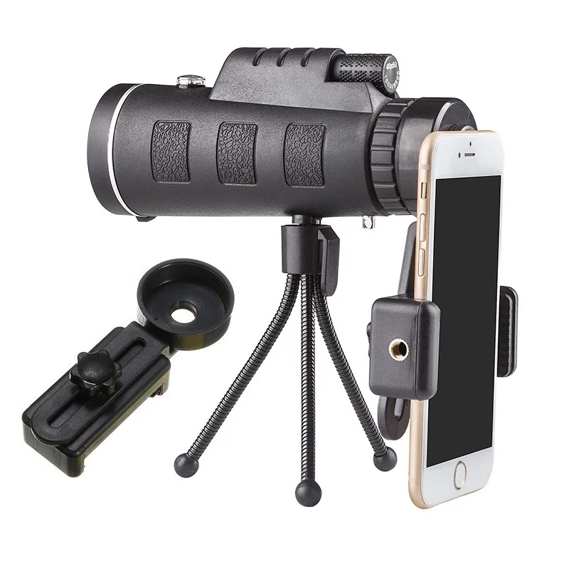 Universal Clip Горячая 40x60 зум Монокуляр Телескоп для мобильного телефона объектив камеры Кемпинг Туризм Рыбалка с компасом телефон клип смартфон объектив - Цвет: Universal Clip