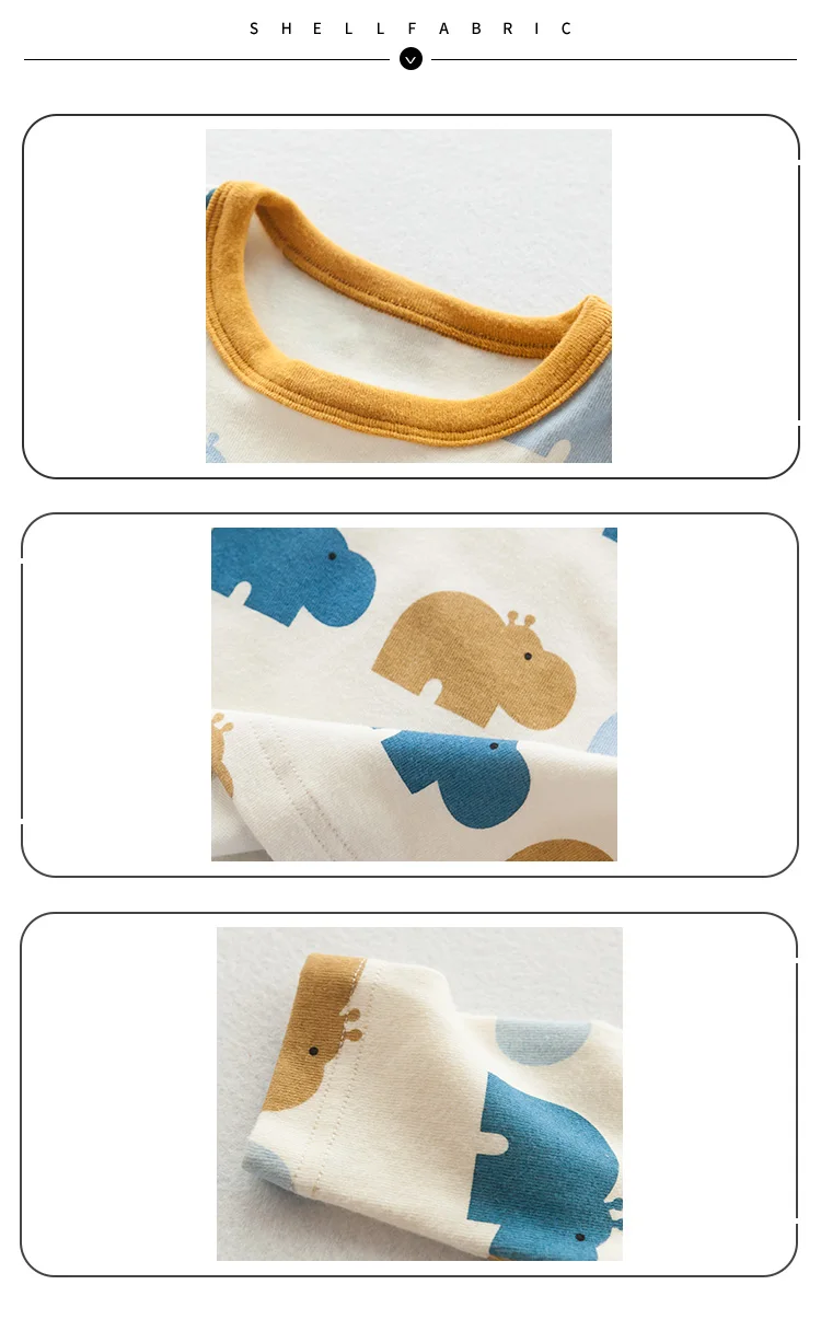 Lemonmiyu/Детские плотные пижамы для маленьких мальчиков и девочек; теплая хлопковая одежда для сна с героями мультфильмов; комплект из 2 предметов с длинными рукавами; бархатные пижамы для малышей