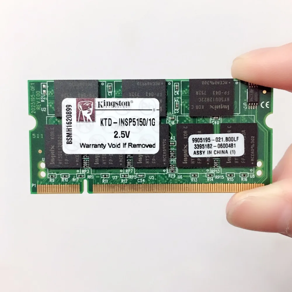 Ноутбук kingston DDR ddr1, 1 ГБ, 1 ГБ, 333 МГц, pc-2700, pc-2700s, 1 ГБ, оперативная память для ноутбука, 200pin sodimm, 333 МГц, PC, 2700 S
