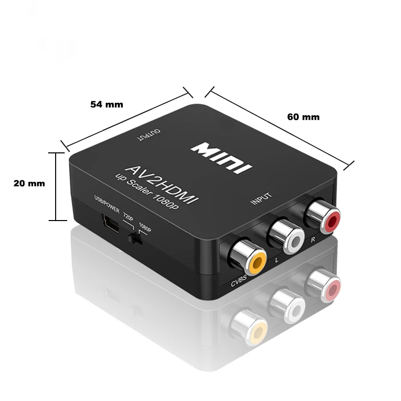 RCA к HDMI-совместим с rca 1080P VGA композитный CVBS AV видео аудио конвертер адаптер