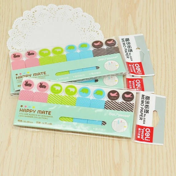 6 упаковок/партия самоклеящаяся разноцветная бумага для заметок 55*15 мм