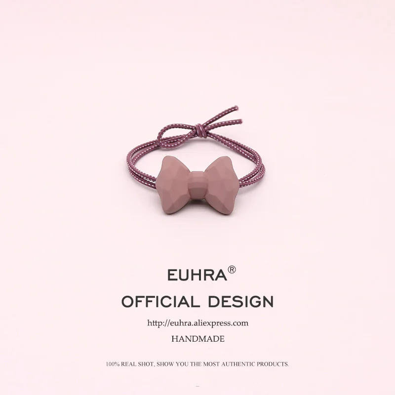 EUHRA, 3 вида, бант, медведь, корона, эластичные резинки для волос для женщин, девочек, лента для волос, Детская резинка - Цвет: Bow-knot