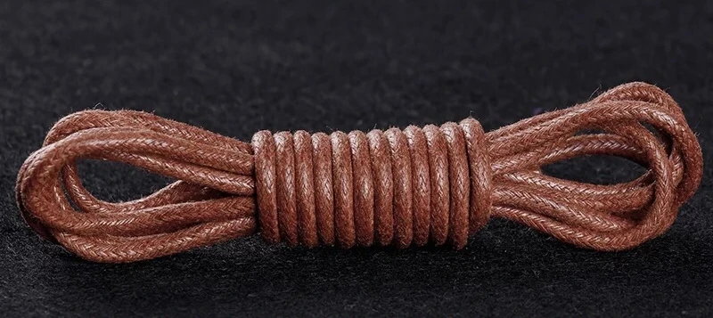 Red Brown 1 пара из вощеного хлопка круглые шнурки кожаная обувь Водонепроницаемый шнурки Для мужчин ботинки martin шнурки шнурке - Цвет: Red Brown
