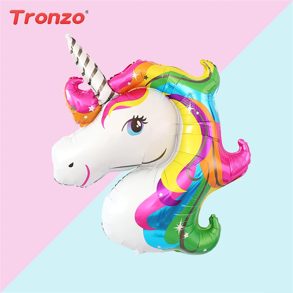 Tronzo 1 шт. воздушные шары в виде единорога для дня рождения украшения для детей большой фольгированный шар на день рождения Свадебный декор принадлежности для детского душа