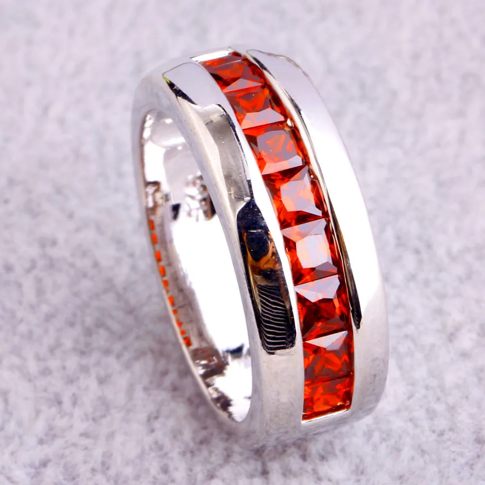 Кольца yESiDO 925 гранат ряд инкрустация женщины мужчины Anillos де Joyas де-плата размер 7 8