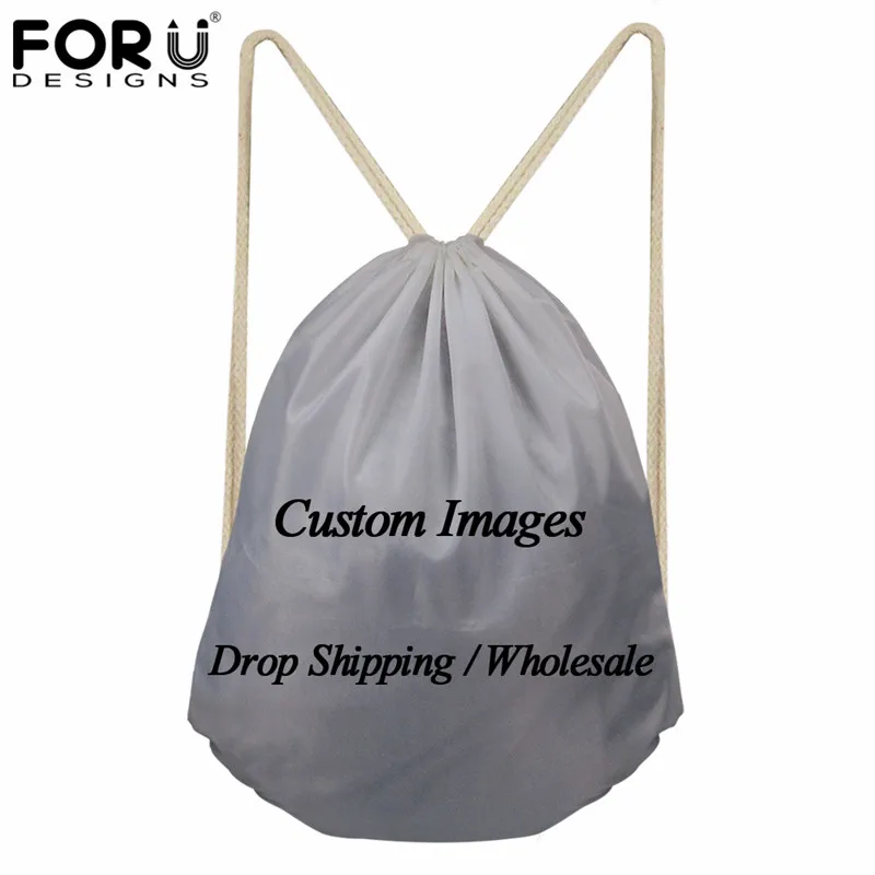 

FORUDESIGNS Personality Customize Images Drawstring Bags 3D Printing Backpack for Lady Girls Travel Men Laptop Mini Storage Bags