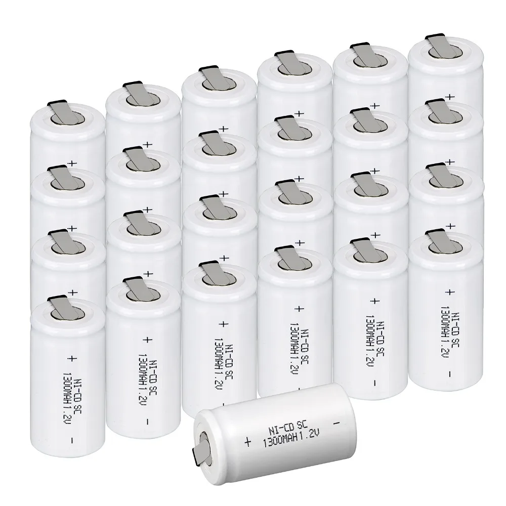 30x Anmas Power Ni Cd NICD 1 2 V 1300mAh аккумуляторная батарея SC NiCd аккумуляторы Белый RU
