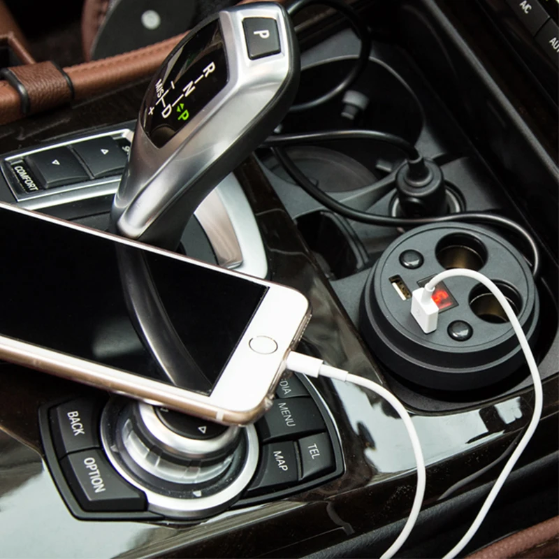 Автомобильное зарядное устройство с двумя USB адаптерами 2 прикуривателями для Ford