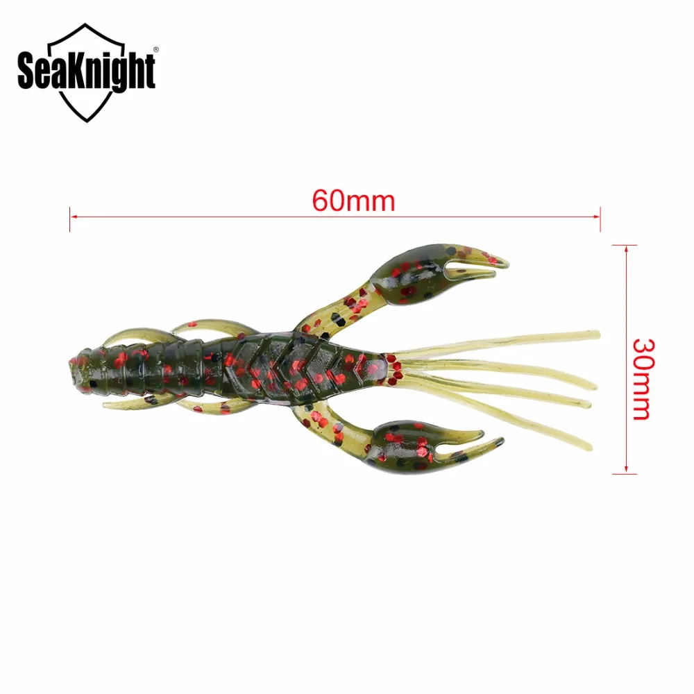 SeaKnight Мягкая приманка SL020 креветки 1 8 г 60 мм 2 3 &quot8 шт Силиконовые мягкие черви