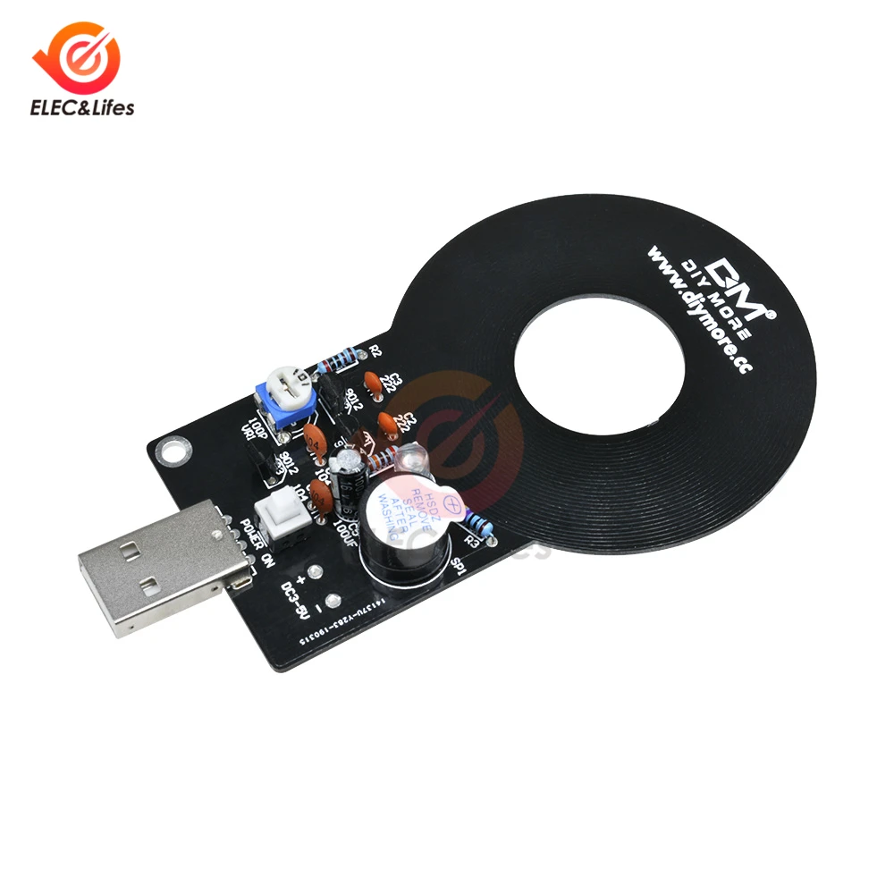Металлоискатель электронный DIY Kit 18650 USB Мощность банк Зарядное устройство коробка DC 3 V-5 V 60 мм Бесконтактный Сенсор борту модуль детектор металла