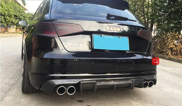 JIOYNG Carbon fiber Rear Bumper Lip Spoiler Diffuser Cover For AUDI A3 S3 RS3 S-LINE Hatchback Sportback 2014 2015 2016 2017 | Автомобили