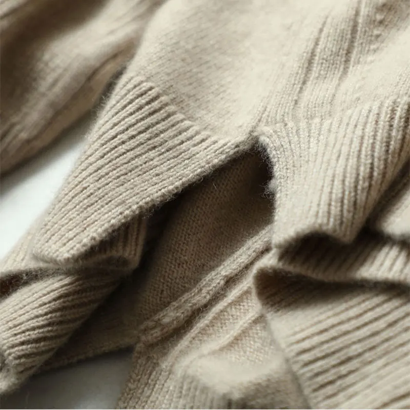 Женский кашемировый свитер с v-образным вырезом из 100% чистого кашемира длинными