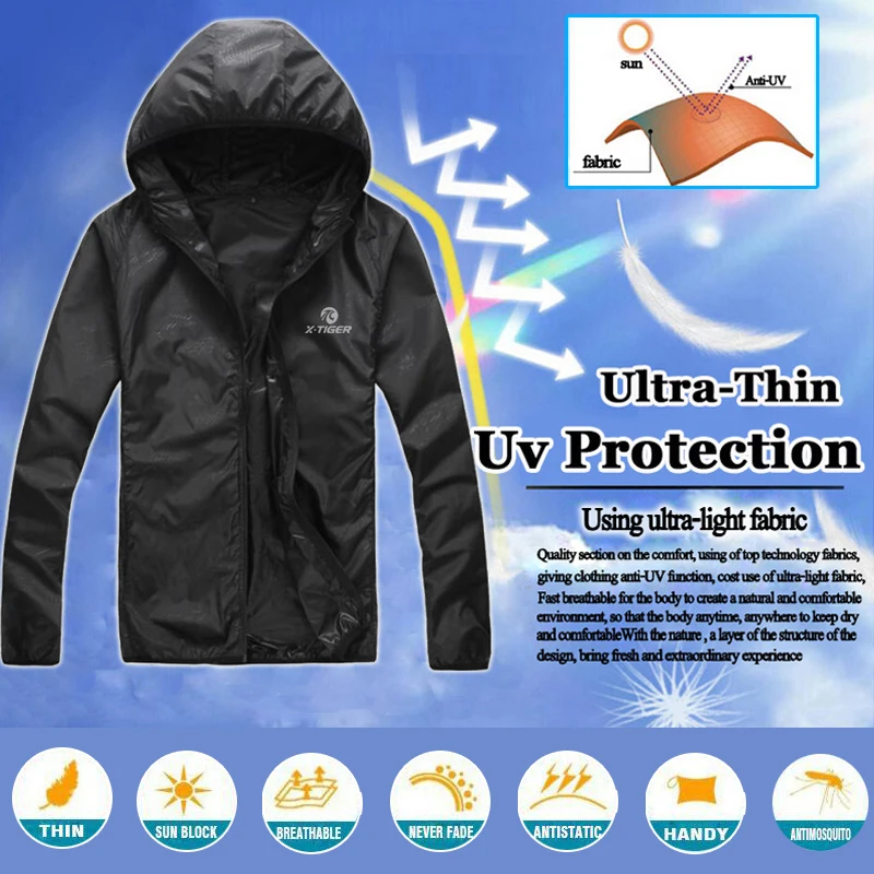 X-TIGER ветрозащитная Светоотражающая велосипедная Джерси MTB Bike Windcoat супер светильник Солнцезащитная походная куртка велосипедная спортивная одежда