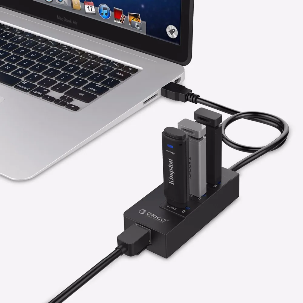 ORICO HR01-U3 3 порта USB 3,0 концентратор 1 порт RJ45 концентратор Высокоскоростной Разветвитель USB адаптер с USB на внешний 1000 м гигабитная сетевая карта