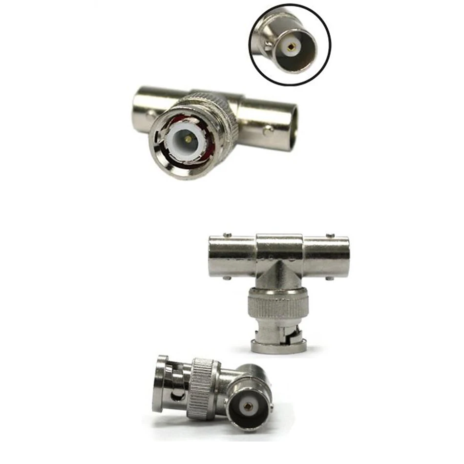 BNC T Adapter Splitter Connector Coupler 1 Male to 2 Female CCTV Jack Plug For | Transmission &amp Cables
