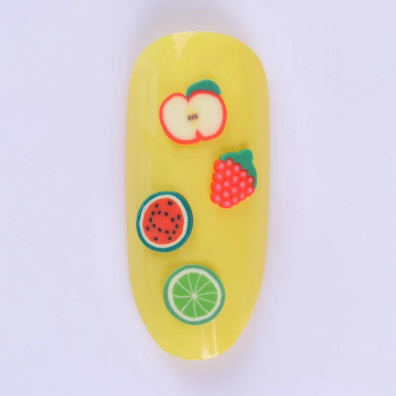 12 узоров Разноцветные Милые 3d украшения для ногтей с фруктами листы|fruit fimo|3d nail