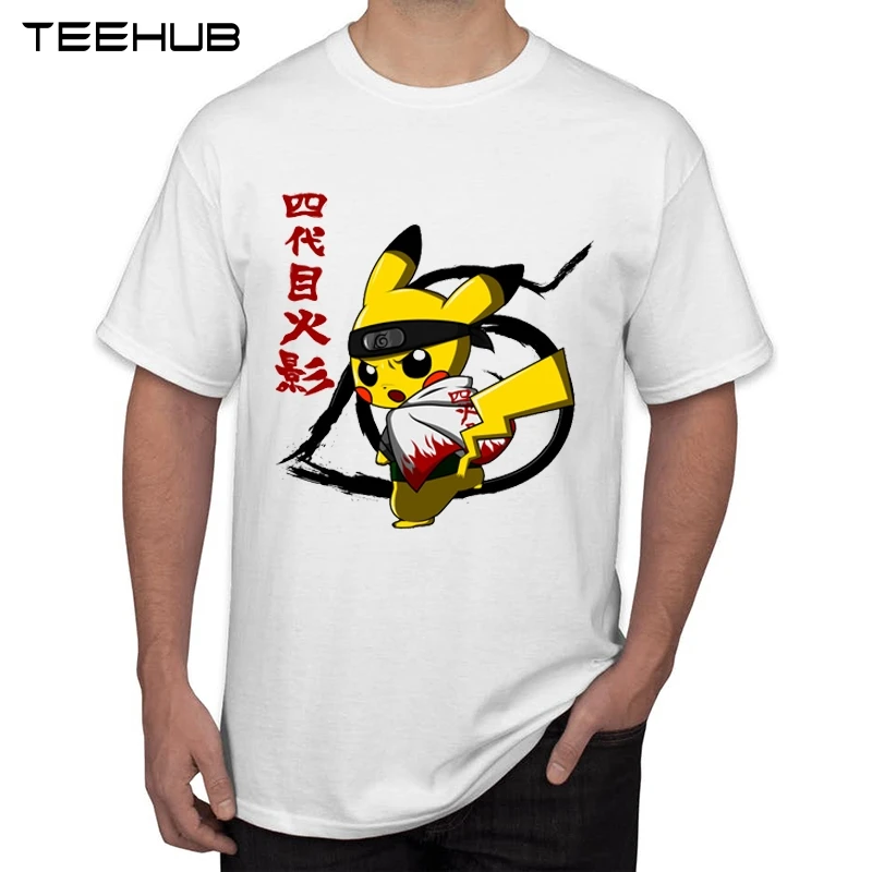 2281 TEEHUB Art Design Пикачу самурайский принт Мужская футболка модная Пикачу Наруто футболка крутая с коротким рукавом Повседневная мужская одежда - Цвет: 2281
