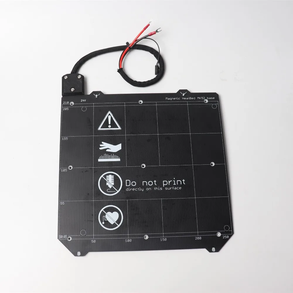 Prusa i3 MK3/MK3S MK52 кровать с подогревом 24V в сборе, N35UH магниты, силовой кабель, Термистор, текстильный рукав для DIY 3D принтера