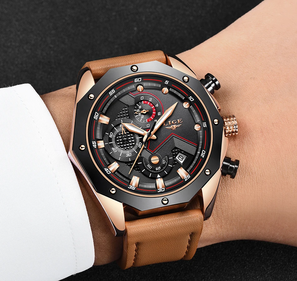 Relojes hombre, новинка, LIGE, мужские часы, Топ бренд, Роскошные, кварцевые, золотые часы, мужские, на каждый день, кожа, военные, водонепроницаемые, спортивные наручные часы