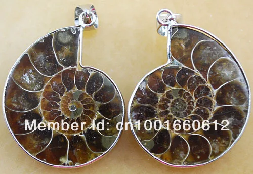 6 пар металлических подвесок из натурального аммонитового камня|pair pendant|stone