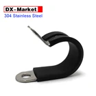 Зажим для труб 6 мм-110 мм, зажим для труб из нержавеющей стали 304 с резиновой подкладкой, двойная стальная пластина шириной 15 мм, без галстука, C002