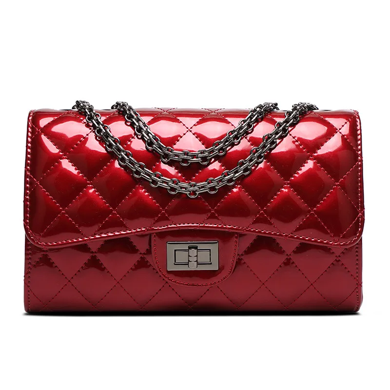 Статья 2017 Новый Лакированной Кожи Лин Грузии Цепи Небольшой Размер Пакета
