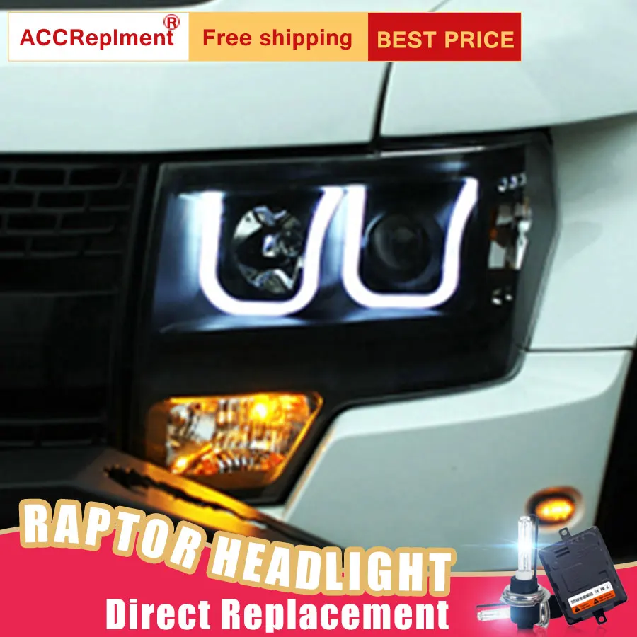 2 шт. светодиодный фары для Ford raptor 2009-2014 автомобиля Ангельские Глазки ксенон HID
