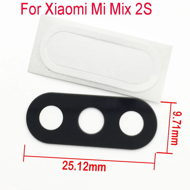 Для Xiaomi Mi Mix 2S задняя камера стекло объектив с наклейкой клей задняя камера стекло/объектив Запасные части