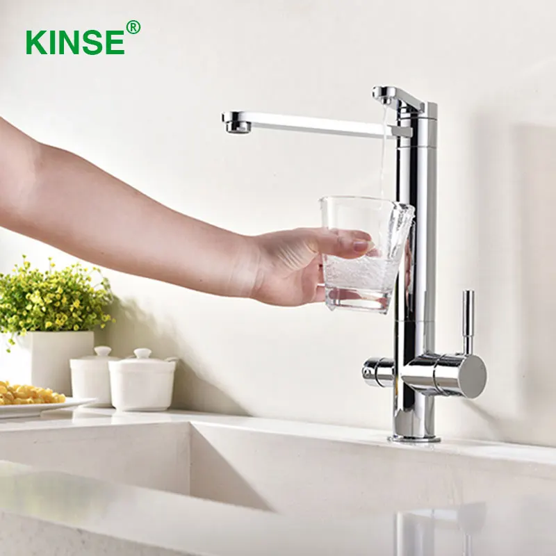 KINSE Top Brass Material Chrome Kitchen Faucets with Filtered Drinking Water Faucet | Обустройство дома