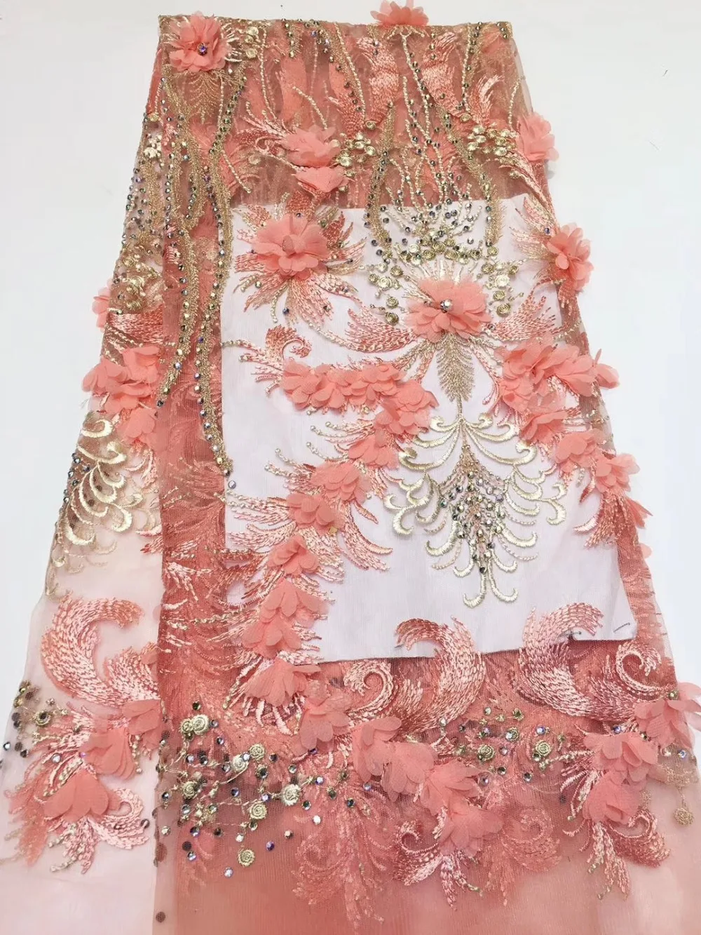 Африканская французская фототкань с 3d цветком 2019 Высококачественная кружевная