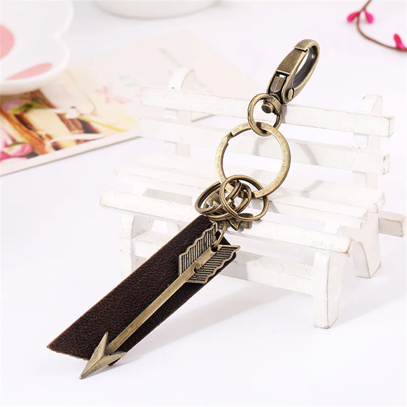 Брелок для ключей QOONG в стиле ретро/панк ручное плетение кольцо держатель