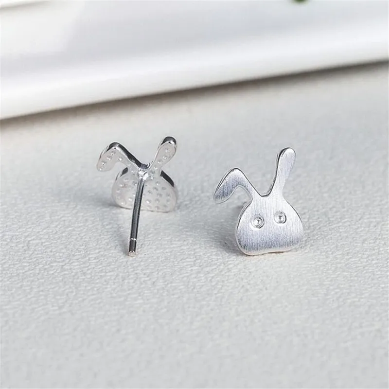 New Simple White Rabbit Silver Plated Jewelry Personality And Lovely Brushed Animal Stud Earrings E260 | Украшения и аксессуары