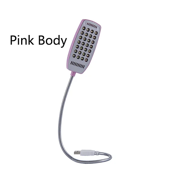 pink body Маленький гибкий usb Свет книги света usb для Мощность банк PC ноутбук лампа для чтения книг - Испускаемый цвет: pink body