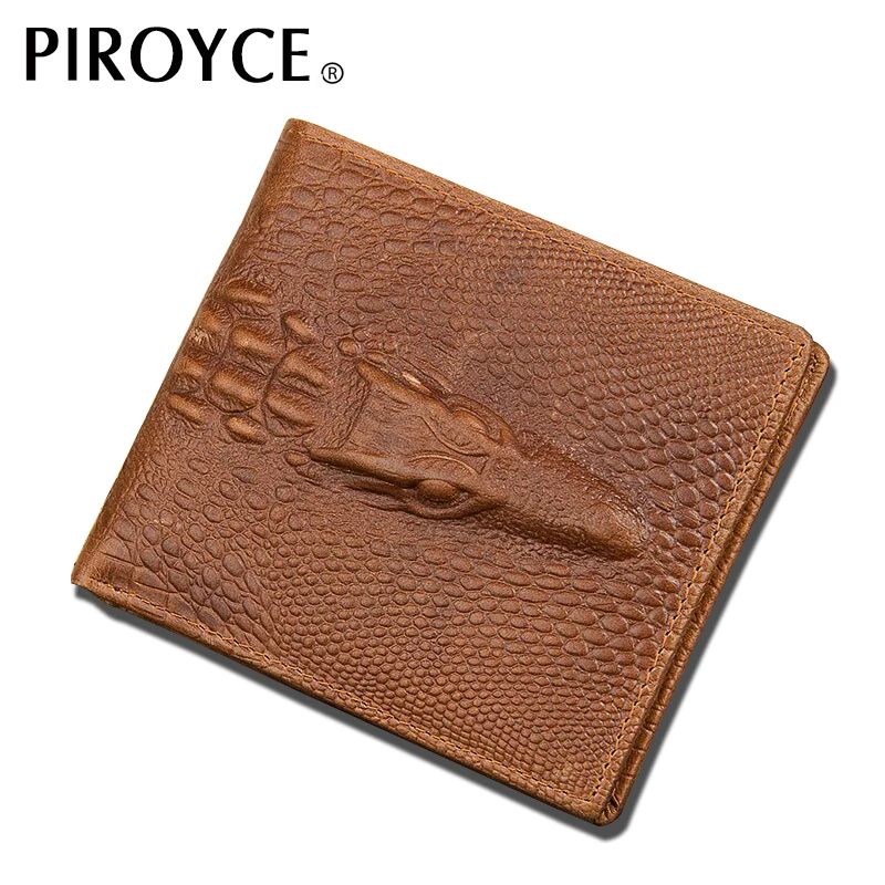 Кошелек мужской из крокодиловой кожи крутой бумажник на молнии с кармашком для