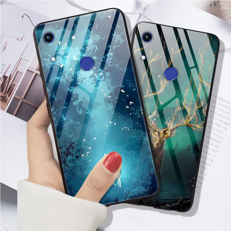 Чехол для huawei Honor 10 Lite с милым узором, стеклянный чехол на заднюю панель, Жесткий Чехол для huawei Honor 10 Lite, бампер для телефона, корпус, Funda, светильник