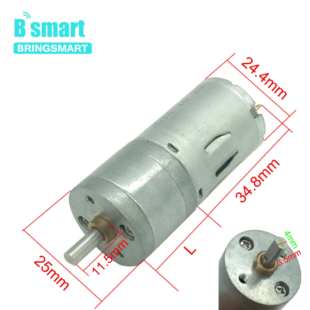 Редуктор Bringsmart редуктор постоянного тока 12 В редуктора 24 с низкой скоростью для