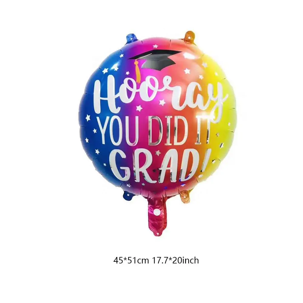 Round balloon Выпускной подарок поздравления выпускник фольга гелиевые воздушные шары мальчишник Выпускной шляпа вечерние украшения воздушный шар - Цвет: Round balloon