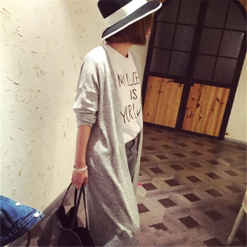 

2020 Fashion Cardigan Women Casual Sweet Gray Black Crochet Knitted Blouse Long-sleeve Tops Women Sweaters Cardigans SW100