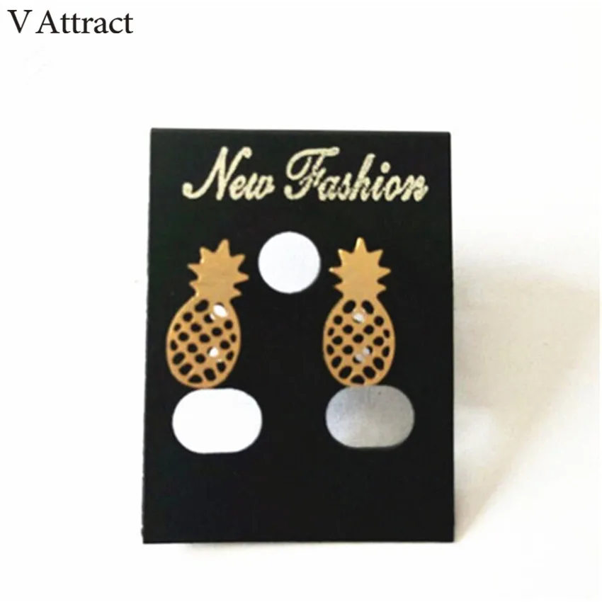 Женские серьги гвоздики из нержавеющей стали с V образным вырезом|pineapple stud earrings|stud