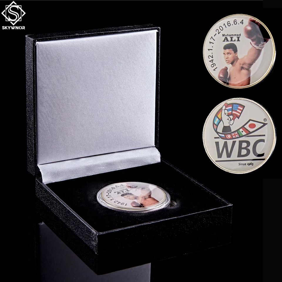 1942 2016 Muhammad Ali Известный США бокс игра Сувенир Монета W/роскошная коробка для
