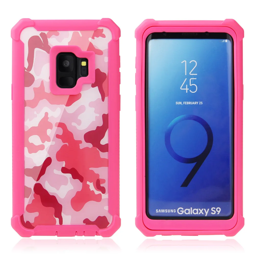 Камуфляж Heavy Duty Защита 2 в 1 чехол для samsung S8 S9 плюс силиконовый ПК galaxy Note9 note8 задняя