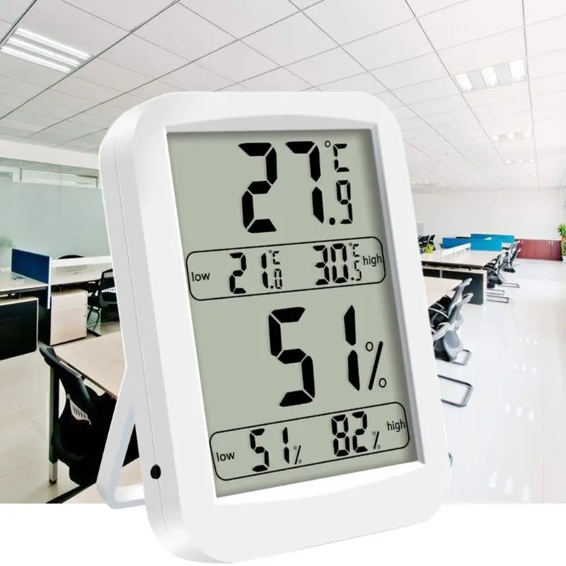 

Цифровой Термогигрометр, внутренний термометр и детектор влажности, 4,5 дюйма, большой ЖК-дисплей