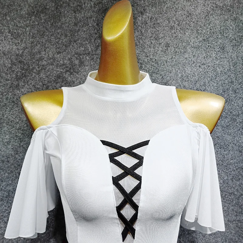 Летние Новые платья для бальных танцев Rave черно белое платье в стиле рыбья кость