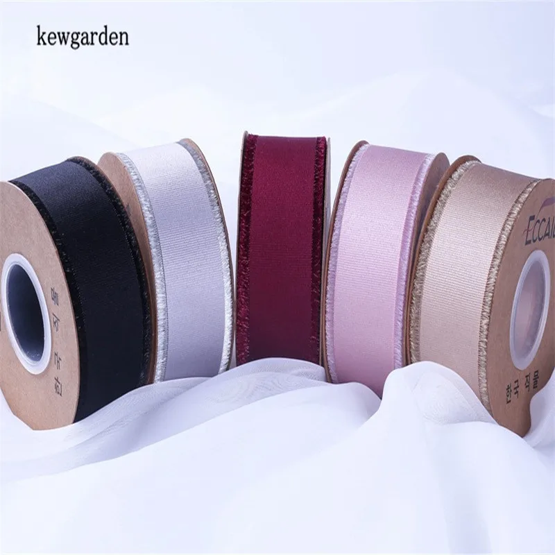Kewgarden 1," 1" 25 мм 40 мм ворсистая корсажная лента для кромки ленты DIY бант аксессуары атласная лента вручную изготовленная лента упаковка 10 ярдов