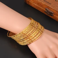 15 pcs dubai gold bangle 2 6 inches ethiopian bangle african women jewelry gold dubai big circle bangles diy charms mom gift